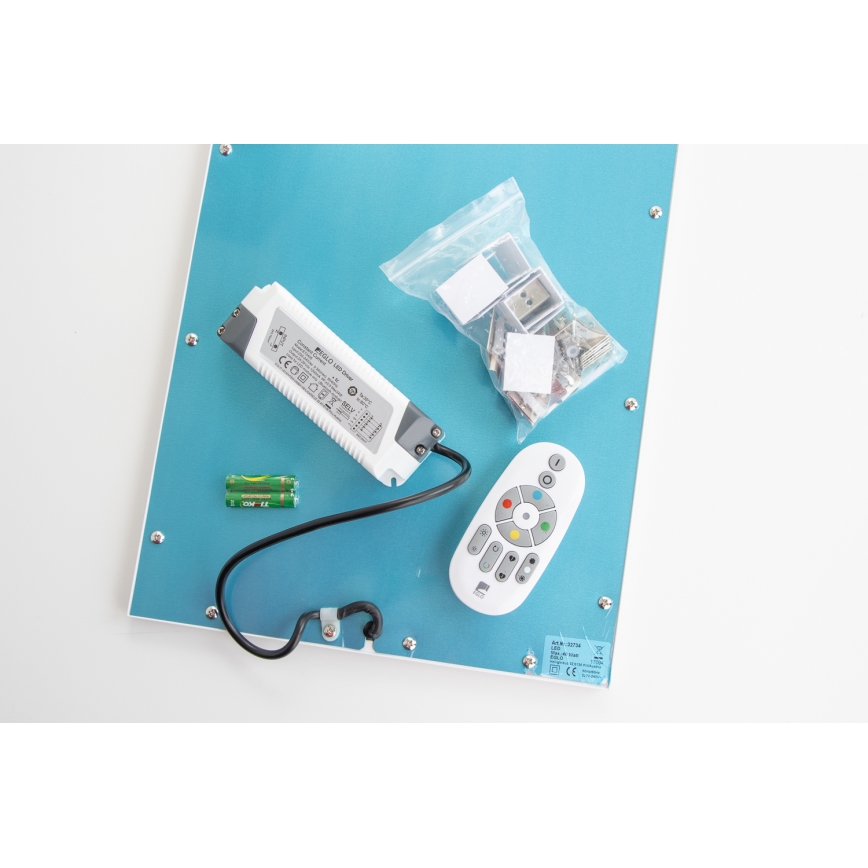 Eglo 32734 - LED RGBW Hämardatav pinnale kinnitatav/süvistatav panel 2in1 SALOBRENA-C LED/34W/230V valge + kaugjuhtimispult