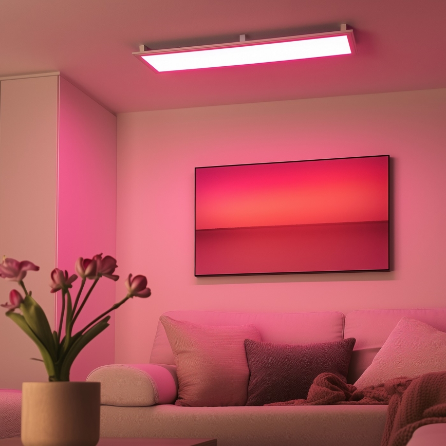 Eglo 32734 - LED RGBW Hämardatav pinnale kinnitatav/süvistatav panel 2in1 SALOBRENA-C LED/34W/230V valge + kaugjuhtimispult