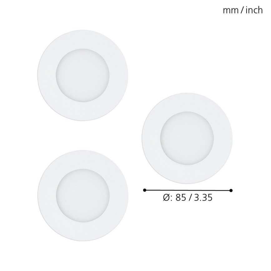 Eglo - komplekt 3x RGB-LED hämardatavad laesse paigaldatavad valgustid FUEVA-C LED/3W/230V, läbimõõt 8,5 cm