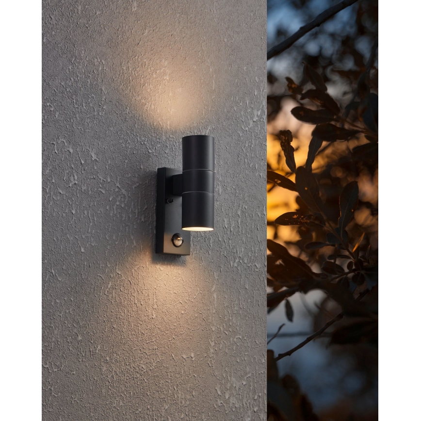 Eglo - LED Väli seinavalgusti koos anduriga 2xGU10/3W/230V IP44
