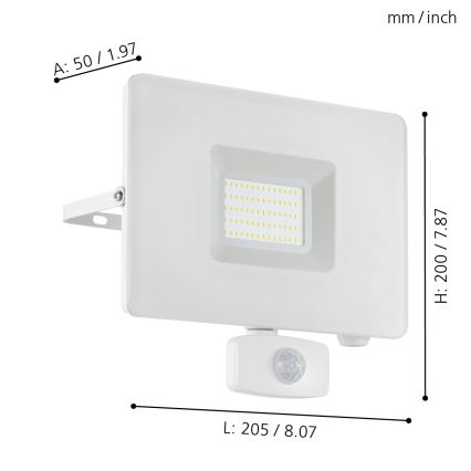 Eglo - LED prožektor anduriga LED/50W/230V IP44