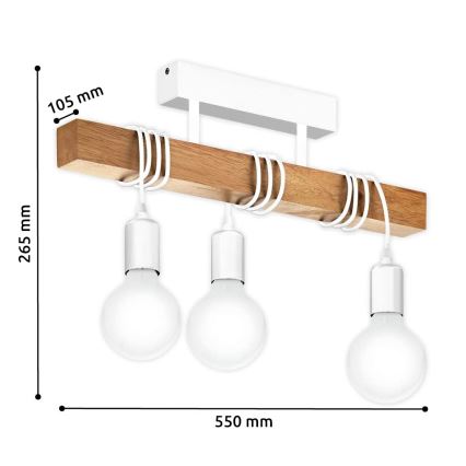 Eglo - kinnitatav lühter TOWNSHEND 3xE27/60W/230V
