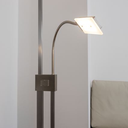 Eglo 33182 - LED Hämardatav põrandalamp SOLANO 1xLED/26W/230V +1xLED/3,2W 3000K matt kroom