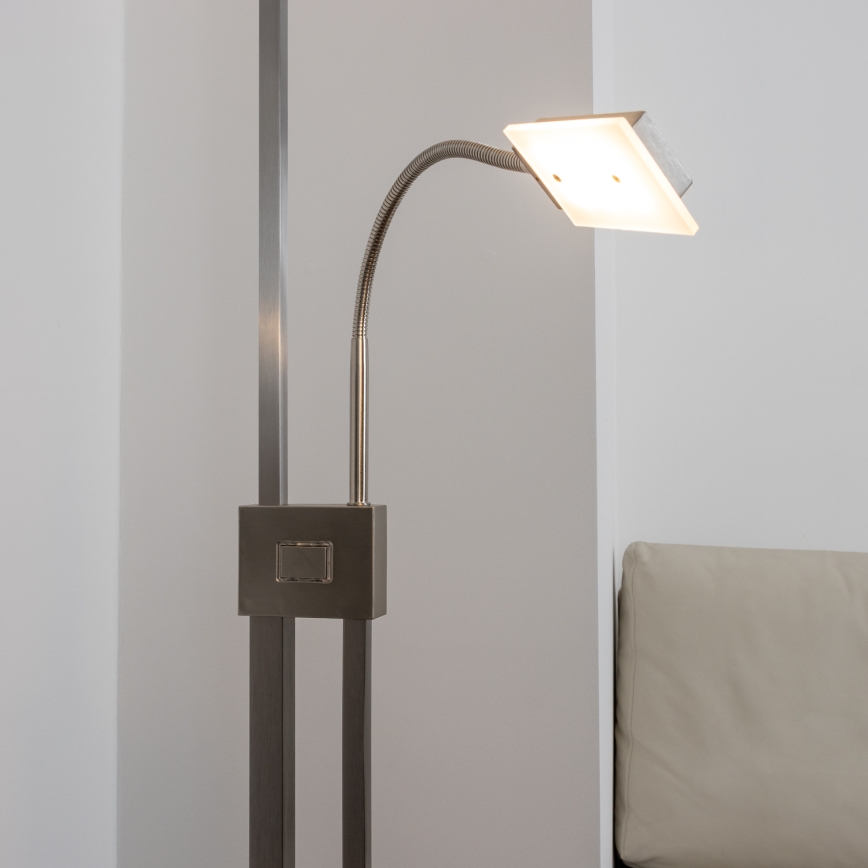 Eglo 33182 - LED Hämardatav põrandalamp SOLANO 1xLED/26W/230V +1xLED/3,2W 3000K matt kroom