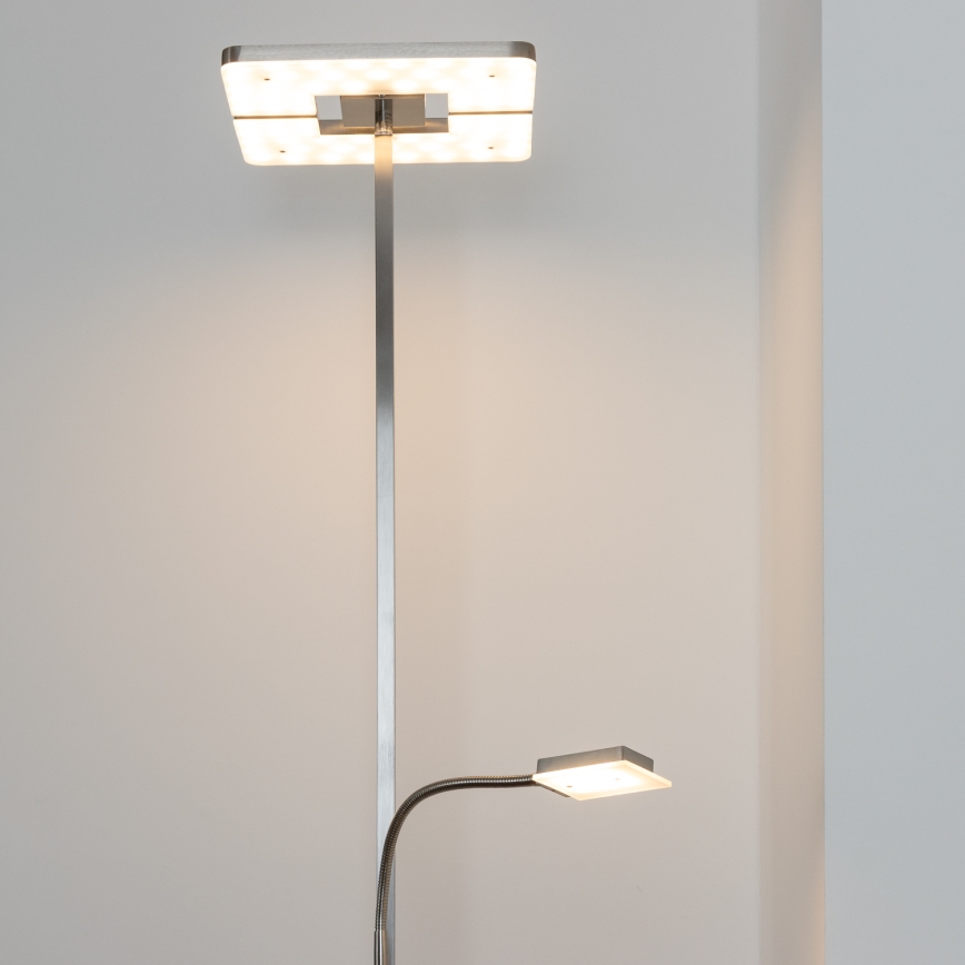 Eglo 33182 - LED Hämardatav põrandalamp SOLANO 1xLED/26W/230V +1xLED/3,2W 3000K matt kroom