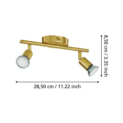 Eglo - LED Kohtvalgusti 2xGU10/2,8W/230V 3000K kuldne