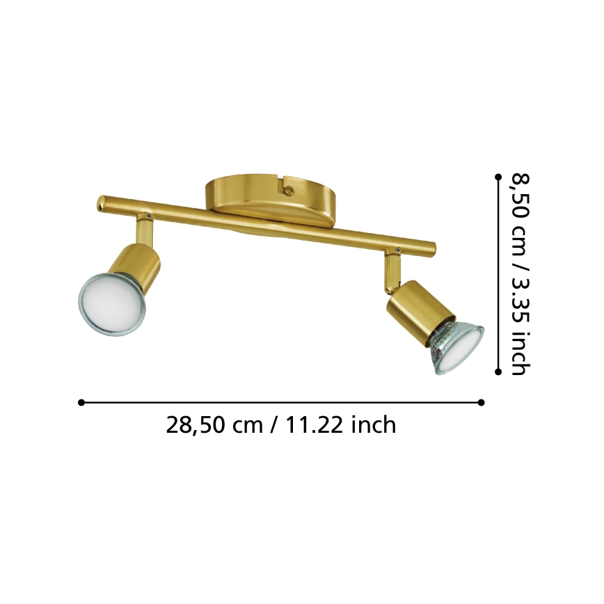 Eglo - LED Kohtvalgusti 2xGU10/2,8W/230V 3000K kuldne