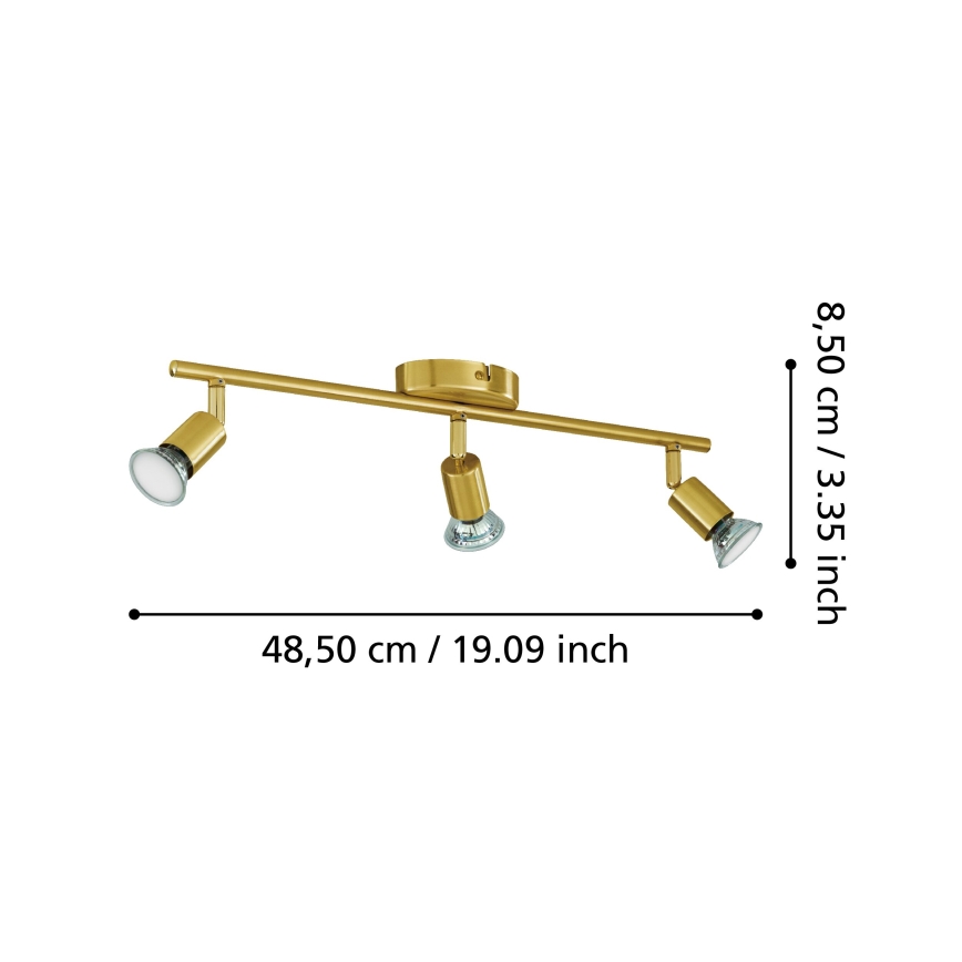 Eglo - LED Kohtvalgusti 3xGU10/2,8W/230V 3000K kuldne