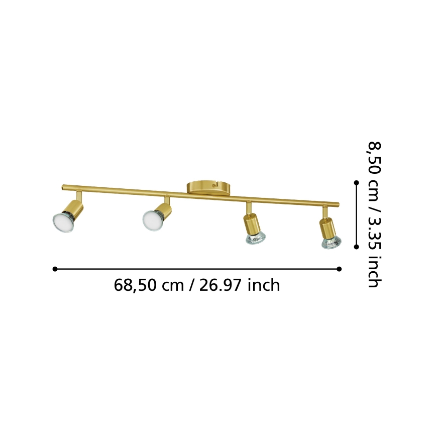 Eglo - LED Kohtvalgusti 4xGU10/2,8W/230V 3000K kuldne