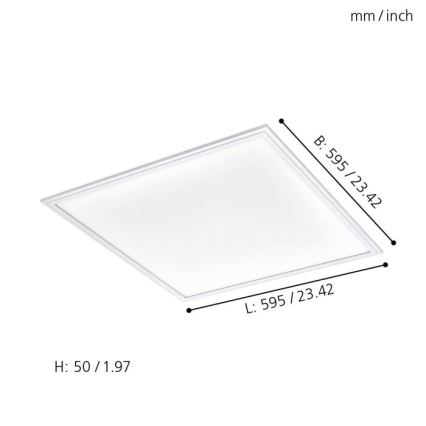 Eglo 33204 - LED RGBW Hämardatav valgusti SALOBRENA-C LED/34W/230V 2700-6500K + kaugjuhtimispult