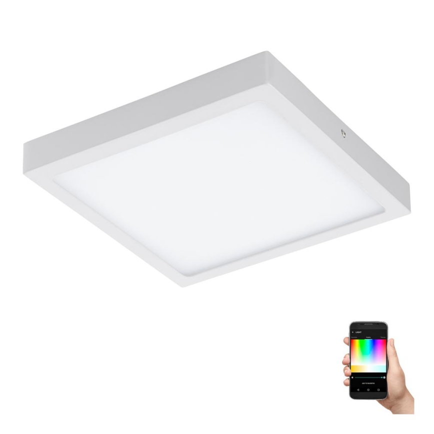 Eglo 33209 - LED RGBW hämardatav laevalgusti FUEVA-C LED/21W/230V 2700-6500K 30x30 cm valge