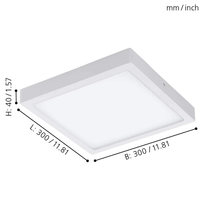 Eglo 33209 - LED RGBW hämardatav laevalgusti FUEVA-C LED/21W/230V 2700-6500K 30x30 cm valge