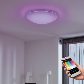Eglo 33219 - LED RGBW hämardatav laevalgusti GIRON-C LED/17W/230V läbimõõt 30 cm valge