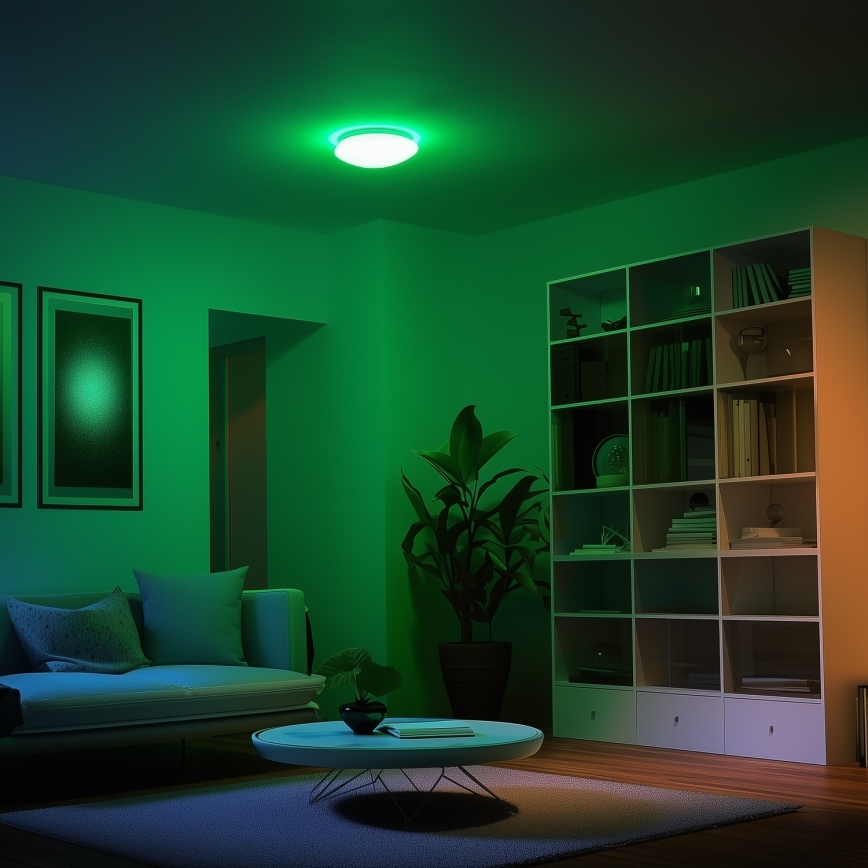 Eglo 33219 - LED RGBW hämardatav laevalgusti GIRON-C LED/17W/230V Ø 30 cm valge