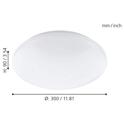 Eglo 33219 - LED RGBW hämardatav laevalgusti GIRON-C LED/17W/230V Ø 30 cm valge