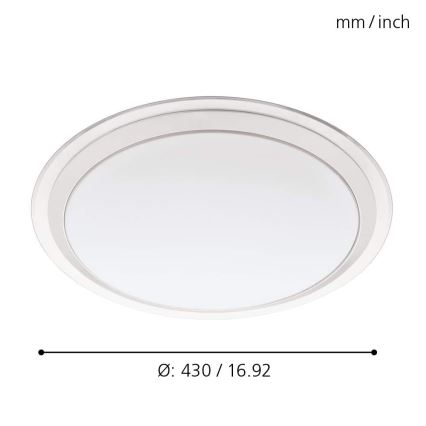 Eglo 33255 - LED RGBW hämardatav laevalgusti COMPETA-C LED/17W/230V 2700-6500K läbimõõt 43 cm