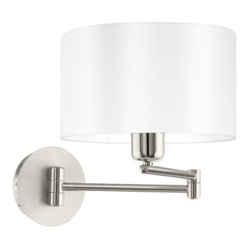 Eglo 33269 - Seinavalgusti PASTERI 1xE27/60W/230V matt kroom/valge