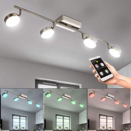 Eglo 33274 - LED RGBW Hämardatav kohtvalgusti CORROPOLI-C 4xLED/5W/230V