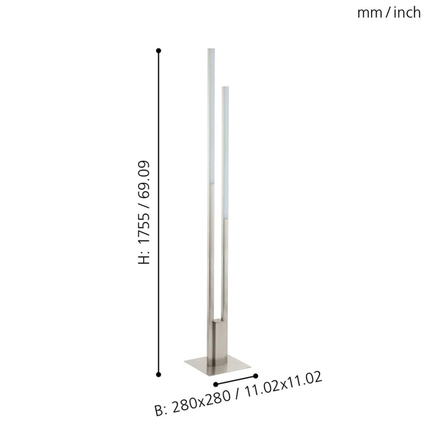 Eglo 33323 - LED RGBW Hämardatav põrandalamp FRAIOLI-C 2xLED/17W/230V 2700-6500K matt kroom