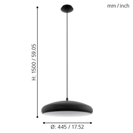 Eglo 33328 - LED RGBW Hämardatav lühter RIODEVA-C LED/27W/230V 2700-6500K must