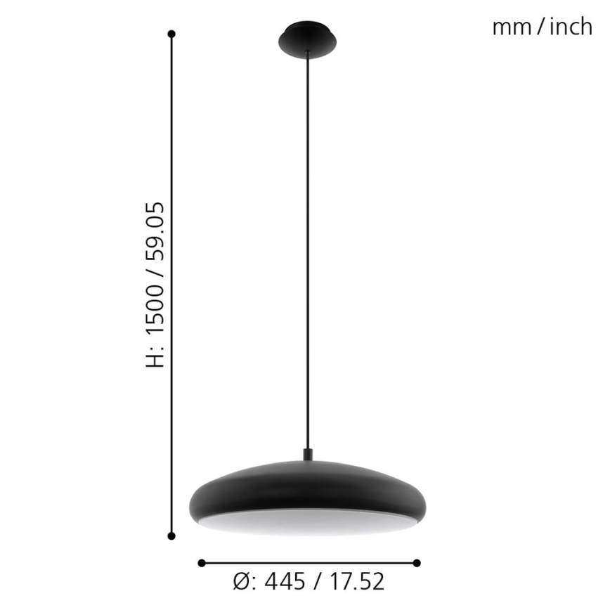 Eglo 33328 - LED RGBW Hämardatav lühter RIODEVA-C LED/27W/230V 2700-6500K must