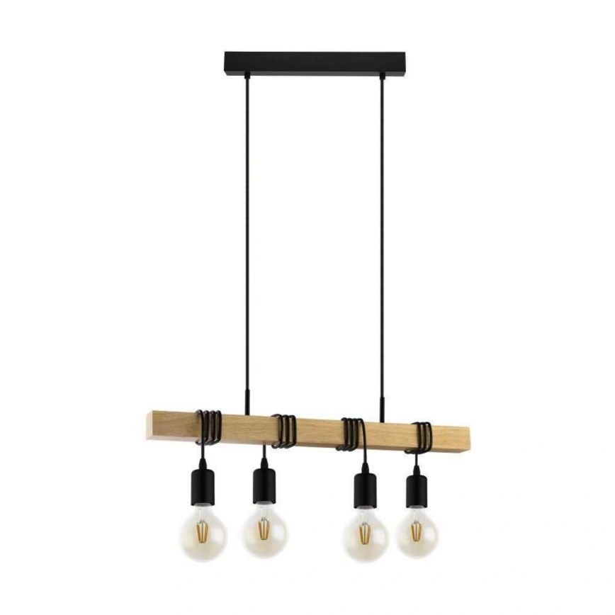 Eglo 33378 - LED Lühter TOWNSHEND 4xE27/4W/230V 2200K beež/must