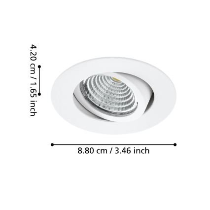 Eglo - KOMPLEKT 3xLED Hämardatav valgusti 3xLED/6W/230V valge