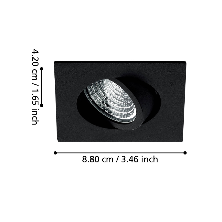 Eglo - LED Hämardatav süvistatav valgusti/6W/230V must