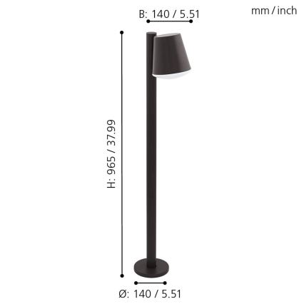 Eglo 33561 - LED hämardatav välisvalgusti CALDIERO-C 1xE27/9W/230V IP44 antratsiit