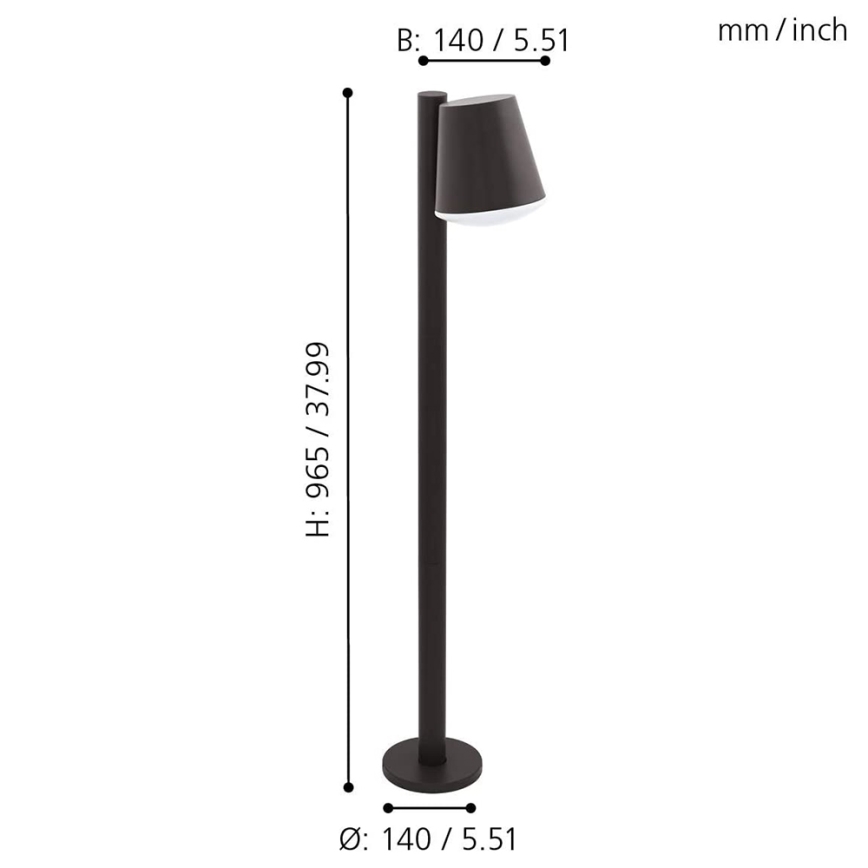 Eglo 33561 - LED hämardatav välisvalgusti CALDIERO-C 1xE27/9W/230V IP44 antratsiit