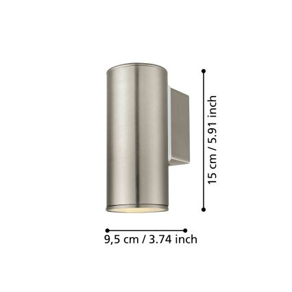 Eglo 33581 - LED RGBW hämardatav välisseinale paigaldatav seinavalgusti RIGA 1xGU10/5W/230V 2700-6500K IP44 mattkroom