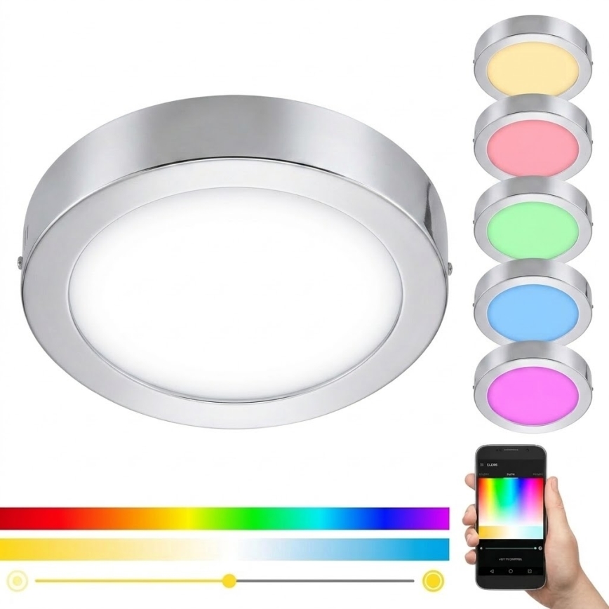 Eglo 33667 - LED RGBW Hämardatav laevalgusti vannituppa FUEVA-C LED21W/230V d. 30 cm IP44