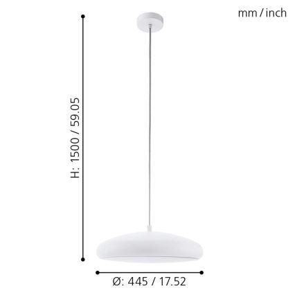 Eglo 33765 - LED RGBW Hämardatav lühter RIODEVA-C LED/27W/230V 2700-6500K valge