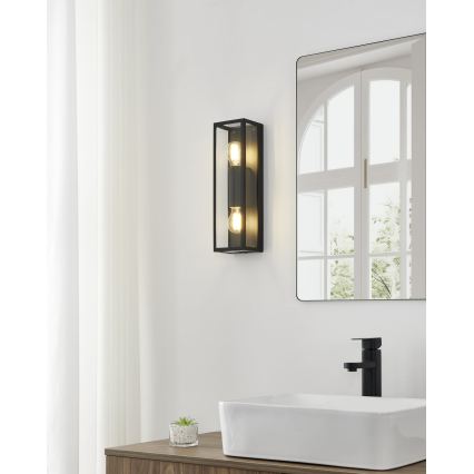 Eglo 33856 - välisseinavalgusti ALAMONTE 2xE27/60W/230V IP44, must