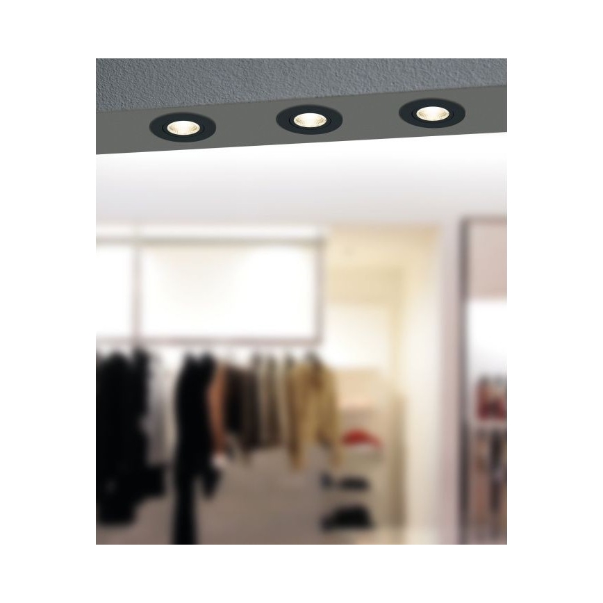 Eglo - LED Hämardatav süvistatav valgusti/6W/230V must
