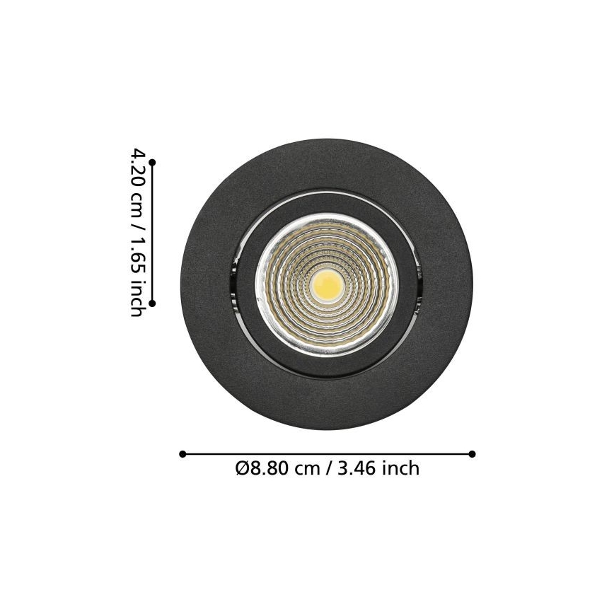 Eglo - LED Hämardatav süvistatav valgusti/6W/230V must