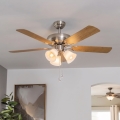 Eglo 35077 - laeventilaator LAS PALMAS 3xE27/40W/230V mattkroom/pruun