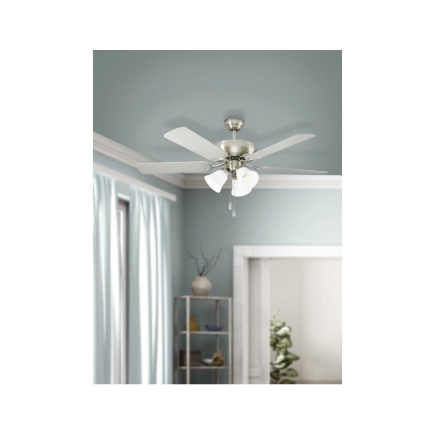 Eglo 35077 - laeventilaator LAS PALMAS 3xE27/40W/230V mattkroom/pruun
