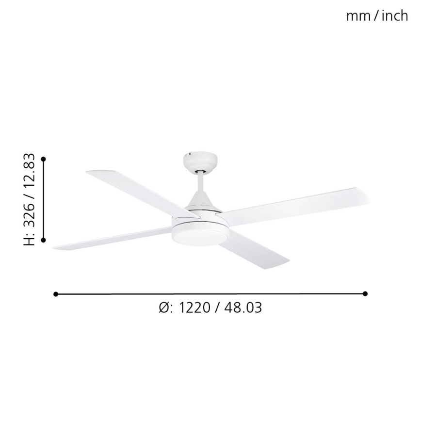 Eglo - LED Laeventilaator LED/20W/230V 3000/4000/5000K + kaugjuhtimispult valge