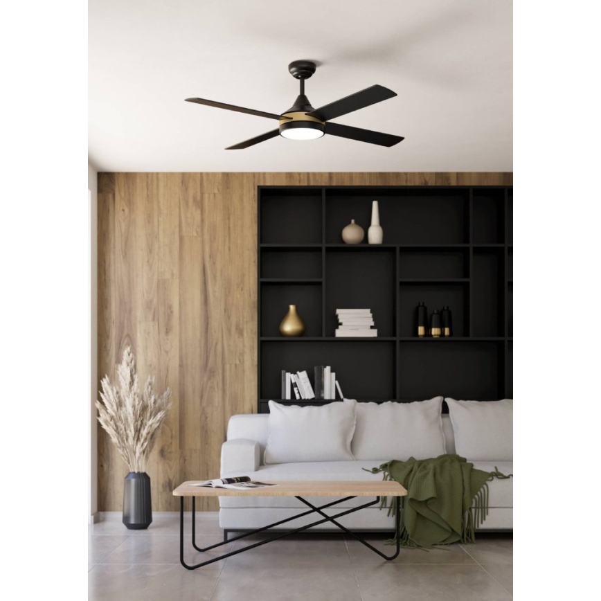 Eglo - LED-laeventilaator LED/19W/230V 3000/4000/5000K läbimõõt 122 cm must + kaugjuhtimispult