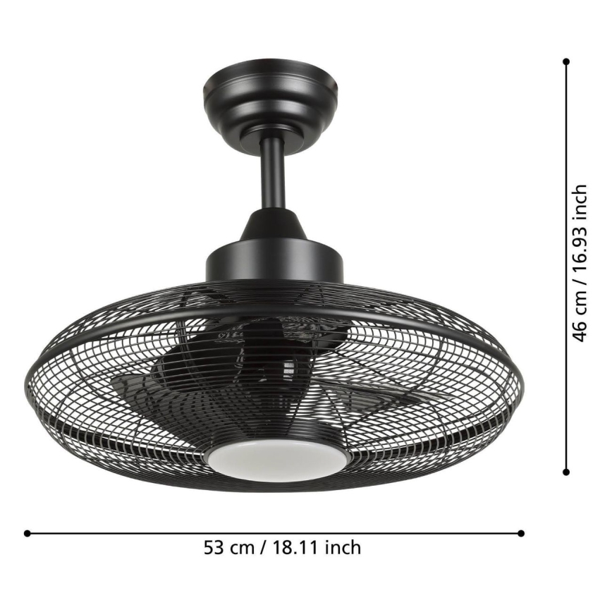 Eglo - LED laeventilaator LED/15W/230V 3000/4000/5000K Ø 53 cm must + kaugjuhtimispult
