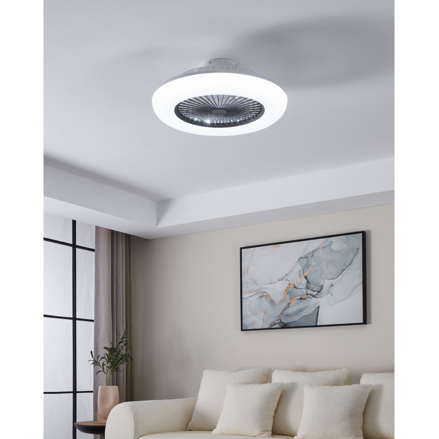 Eglo - LED-hämardatav laeventilaator 3xLED/12,6W/230V 2700-6500K läbimõõt 55 cm hall + kaugjuhtimispult