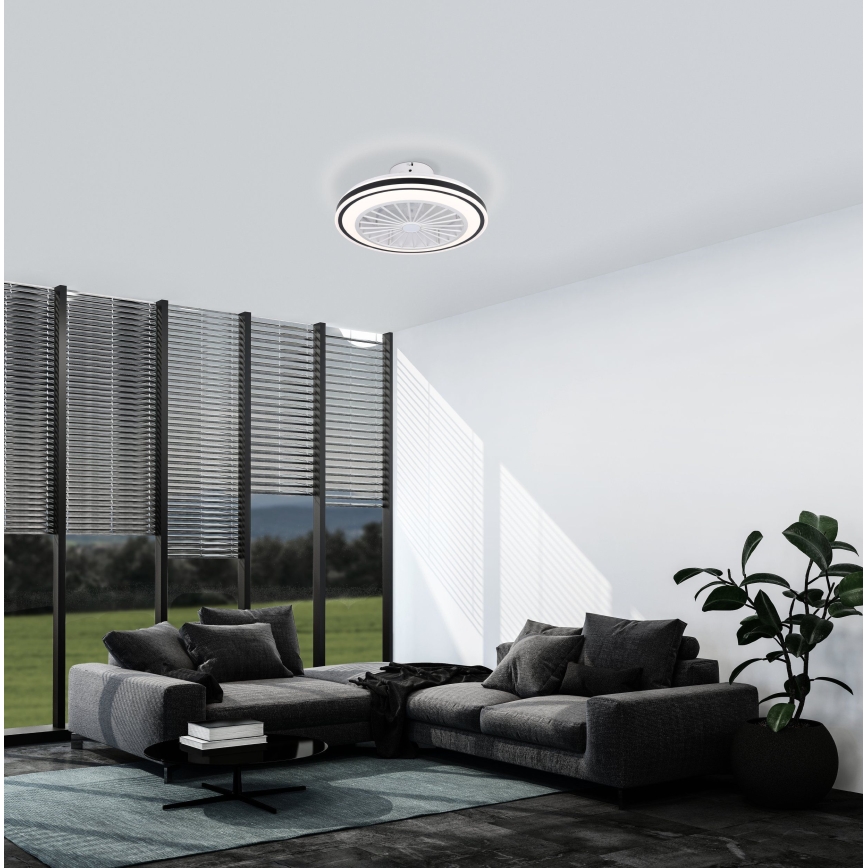 Eglo - LED Hämardatav laeventilaator LED/25,5W/230V valge/must 2700-6500K + kaugjuhtimispult