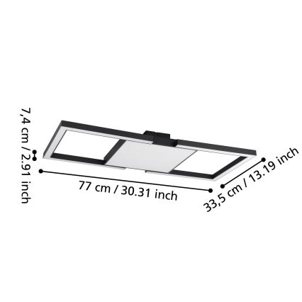 Eglo - LED Hämardatav laevalgusti LED/26,2W/230V 2700-6500K must + kaugjuhtimispult