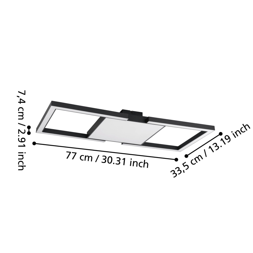 Eglo - LED Hämardatav laevalgusti LED/26,2W/230V 2700-6500K must + kaugjuhtimispult
