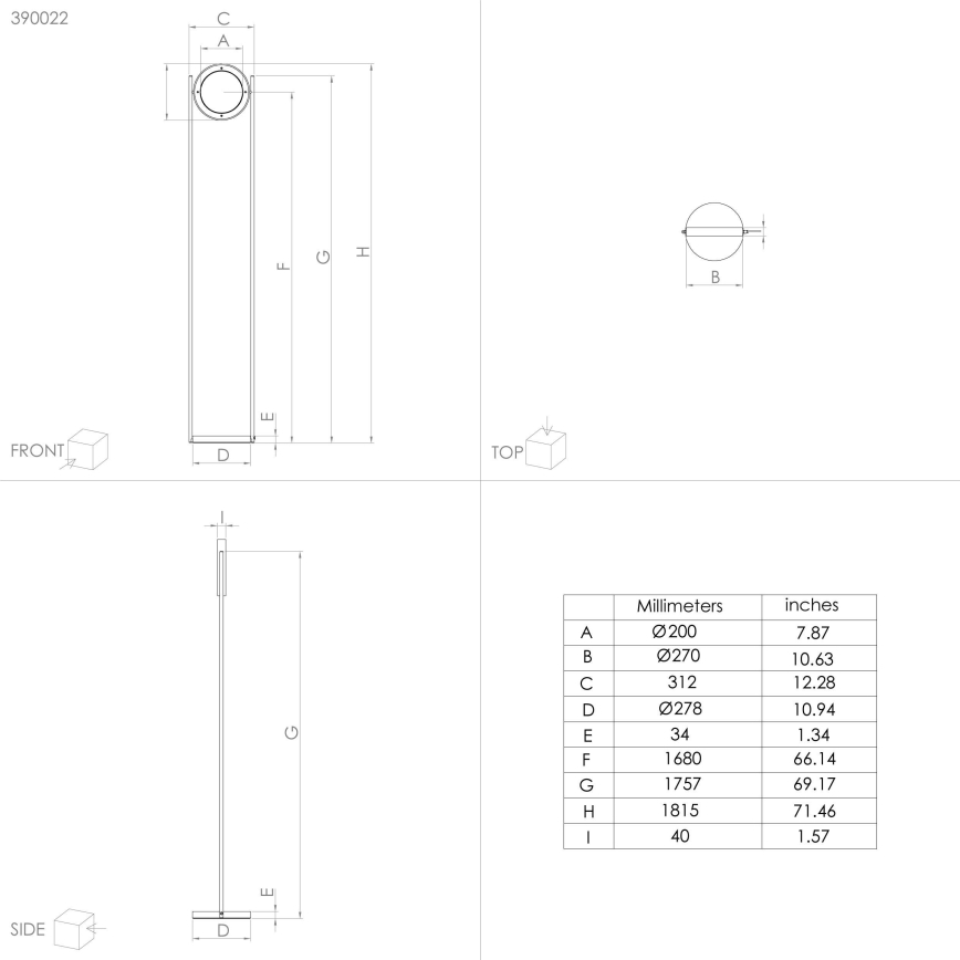 Eglo - LED Hämardatav põrandalamp LED/20W/230V 3000K must