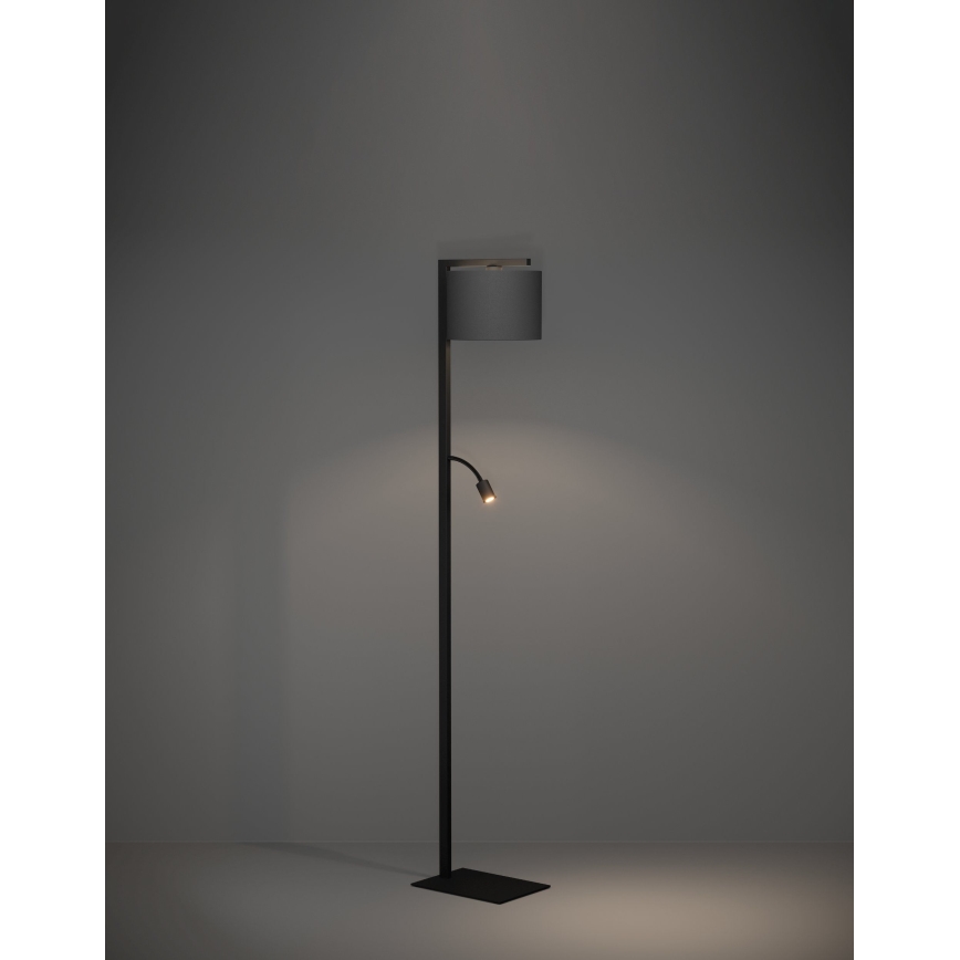 Eglo - LED Põrandalamp 1xE27/40W/230V + LED/3,8W 3000K must