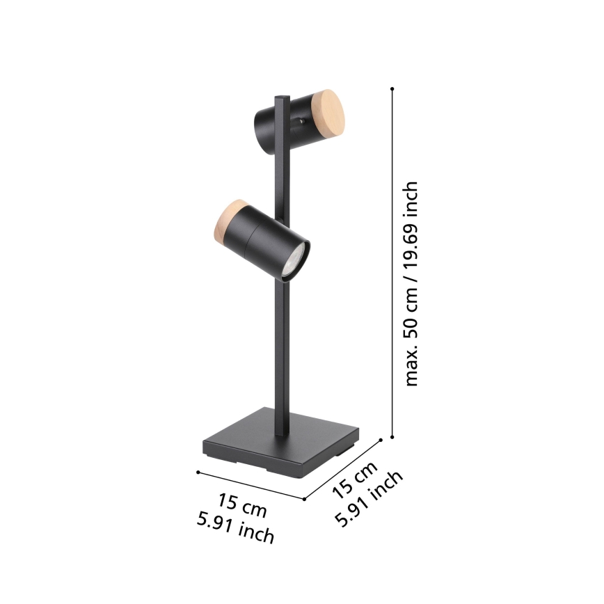 Eglo - LED Laualamp 2xGU10/4,5W/230V 3000K must/pruun