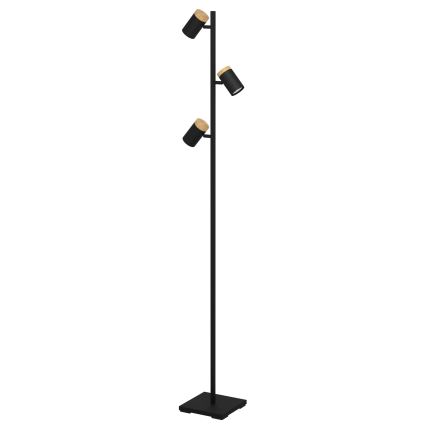 Eglo - LED Põrandalamp 3xGU10/4,5W/230V 3000K must/pruun