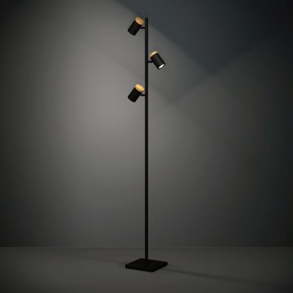 Eglo - LED Põrandalamp 3xGU10/4,5W/230V 3000K must/pruun